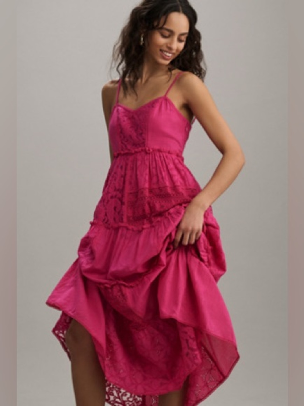Anthropology’s Bhanuni by Joyti beautiful Laced Maxi tiered Sundress